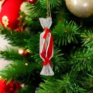 Vintage Silvestri Hand Blown Peppermint Candy Glass Ornament Red White Italy